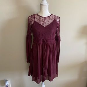 Abercrombie & Fitch Burgundy Lace Dress M NWT